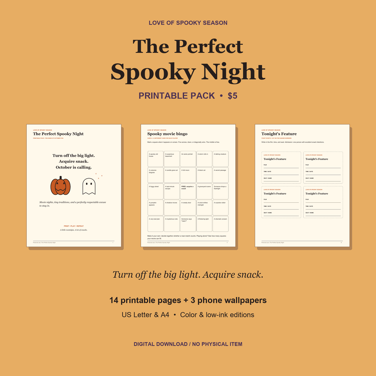 The Perfect Spooky Night — Printable Pack