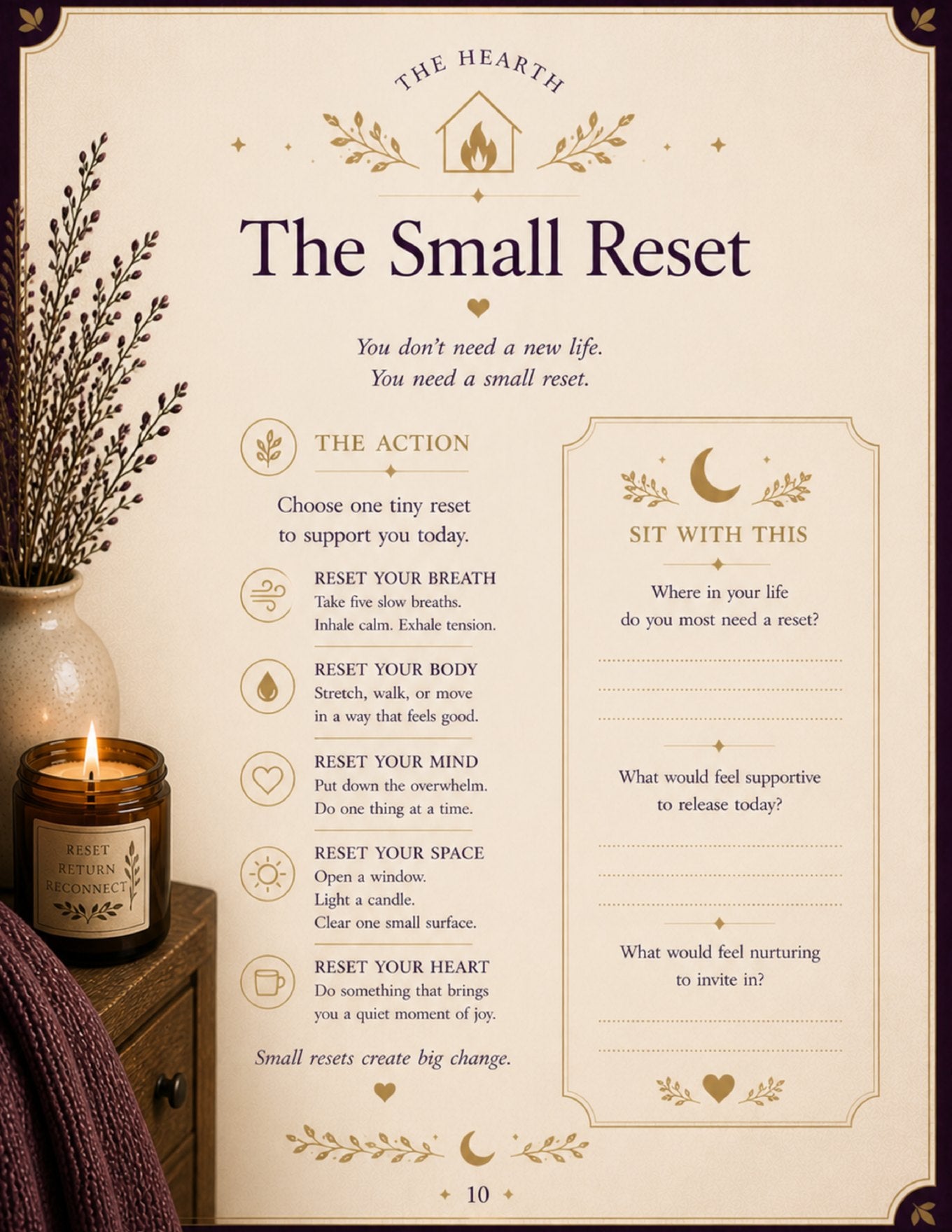 The Hearth Return | Gentle Home Reset & Rest Workbook