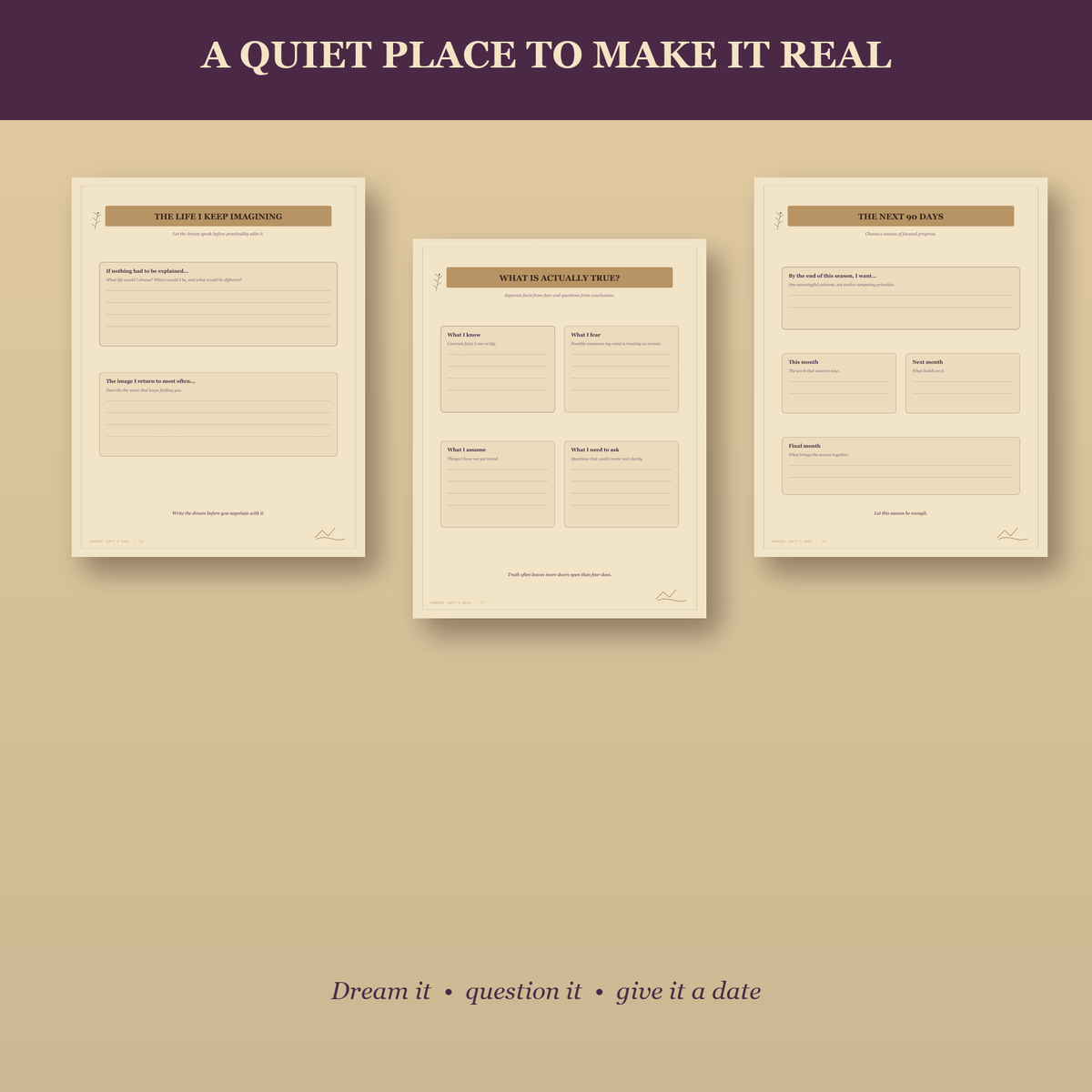 Someday Isn't a Date | Printable Dream Planning Workbook