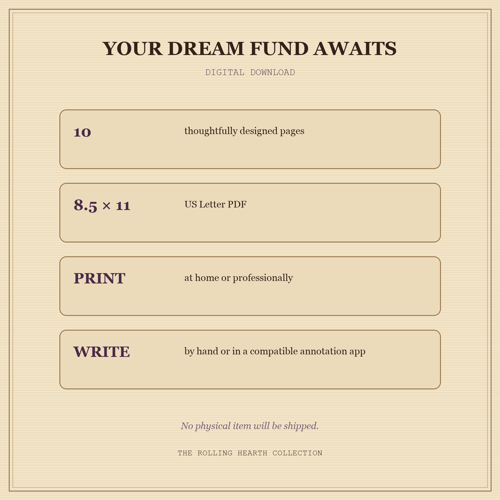 The Dream Fund | Printable Savings Journal & Goal Tracker