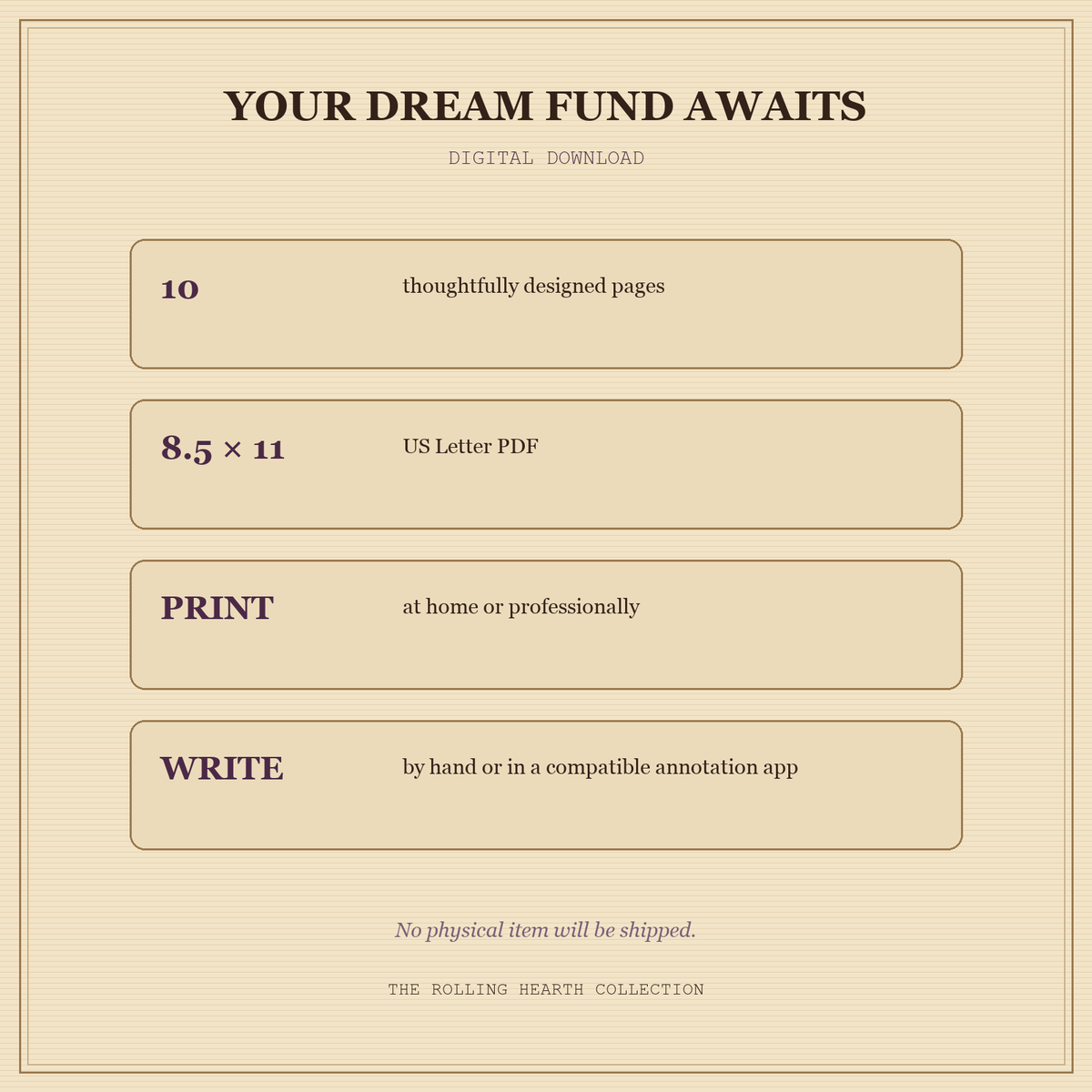 The Dream Fund | Printable Savings Journal & Goal Tracker