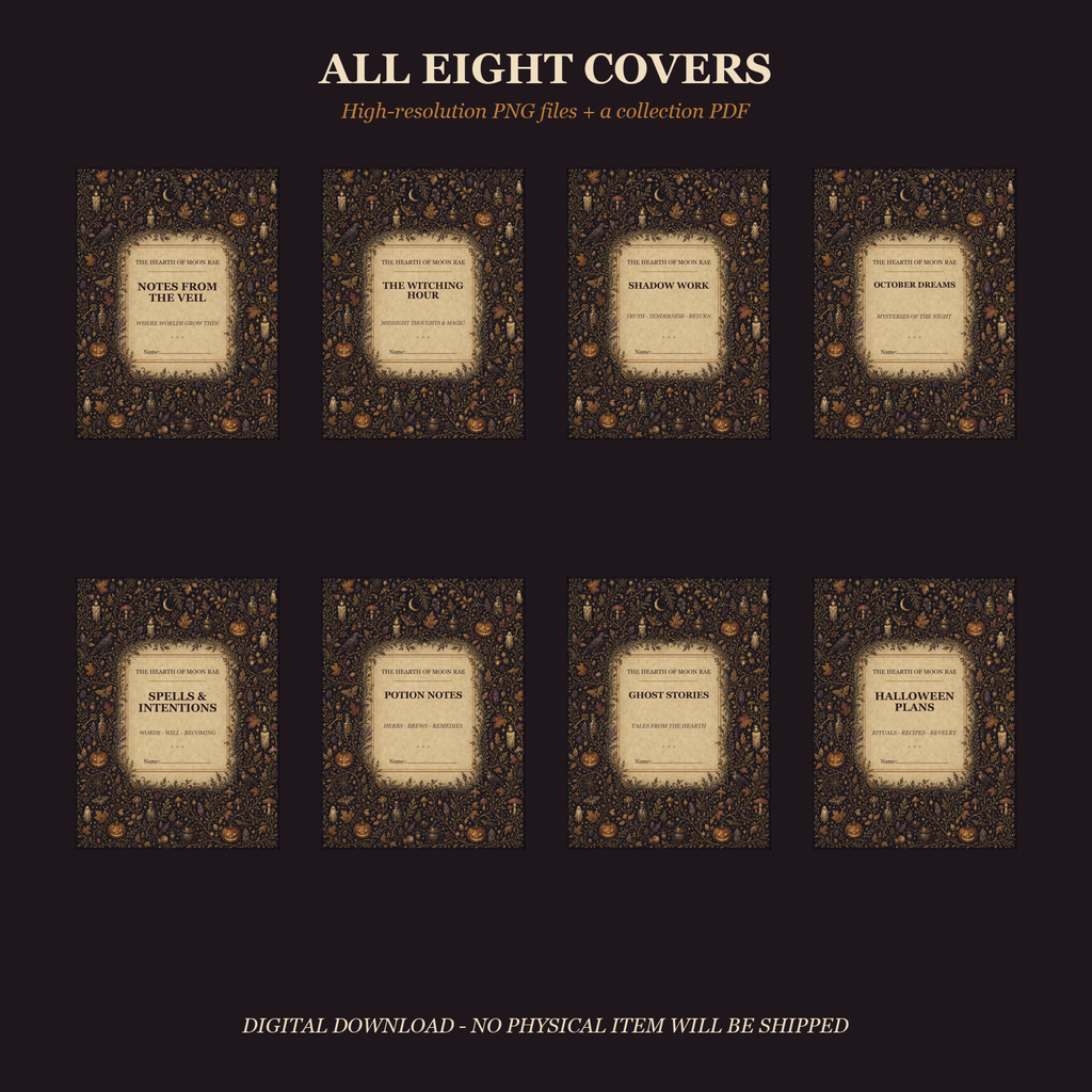 Halloween Hearth Digital Notebook Covers | 8 Goodnotes & Notability Covers