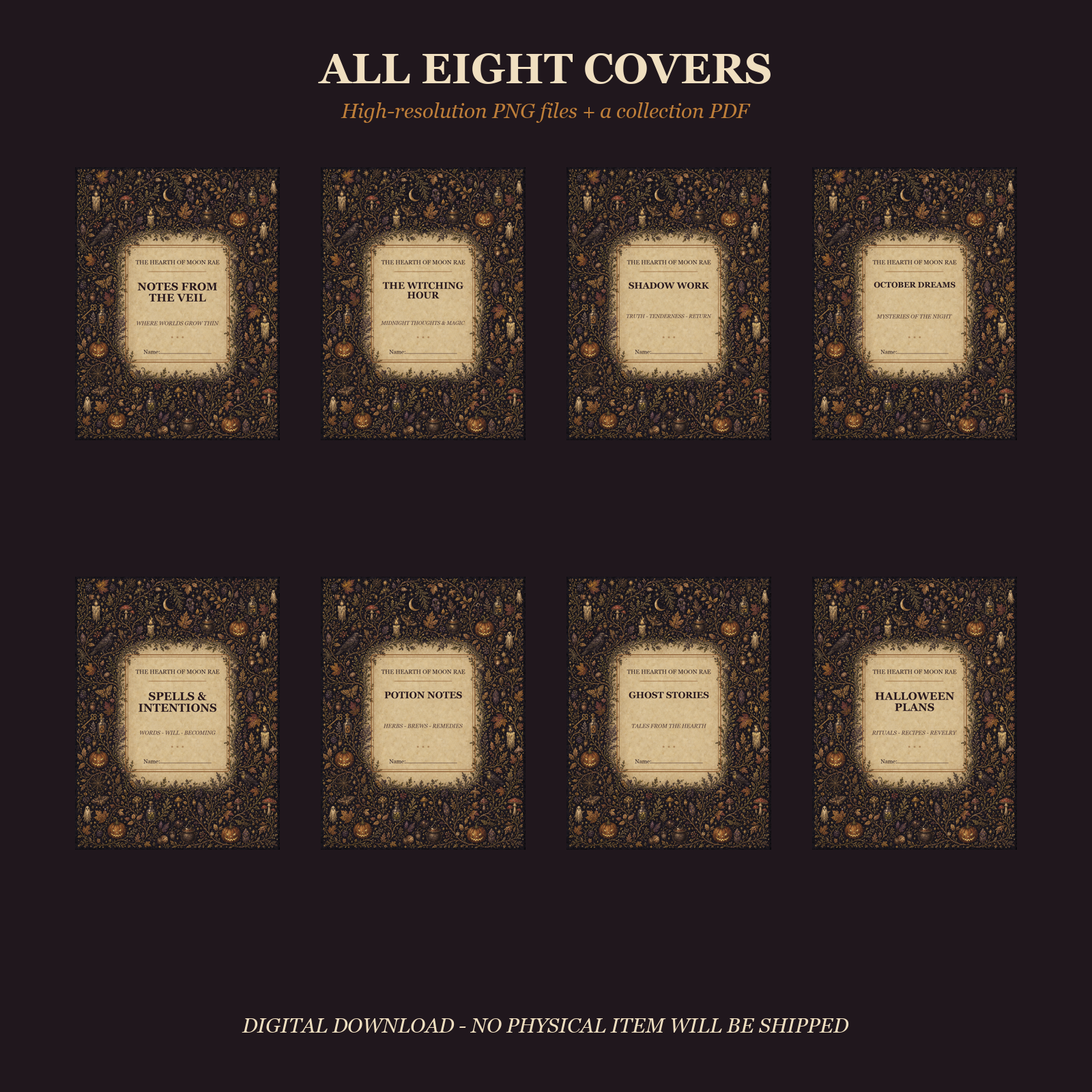 Halloween Hearth Digital Notebook Covers | 8 Goodnotes & Notability Covers