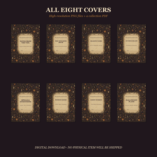 Halloween Hearth Digital Notebook Covers | 8 Goodnotes & Notability Covers